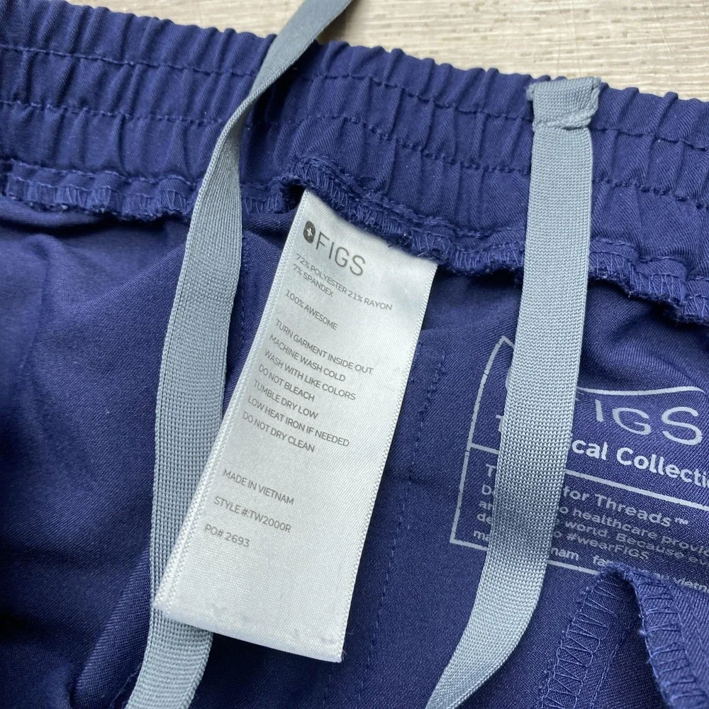 FIGS Scrub Pants Zamora Womens Small Blue Technical Collection Cargo‎ Pockets